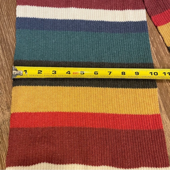 Handmade Peru Cotton Blend Xtra Long Colorful Striped Scarf Artisan Made Unisex - Picture 4 of 8